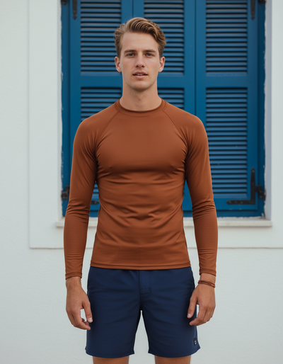 Men's Burnt Sienna rash guard