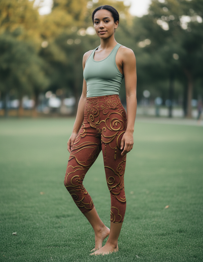 Burnt Sienna Zephyr Capri Yoga Leggings capri yoga leggings