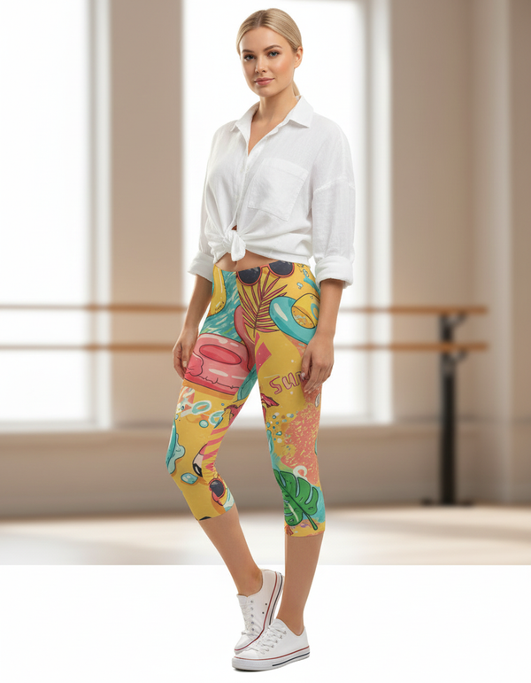 Splash Capri Leggings Capri Leggings — Dripper
