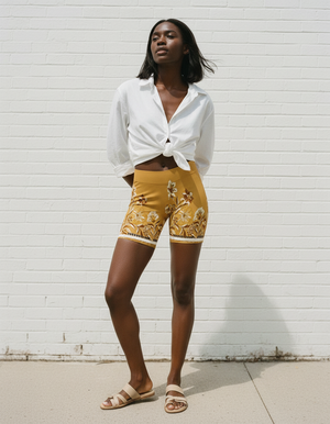 Yellow Elysian women's short shorts