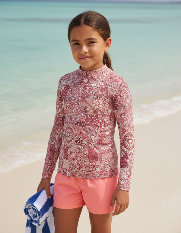 Kids Moroccan Tile Rash Guard