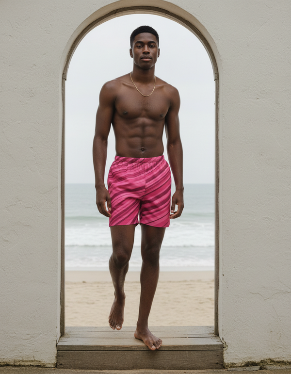 Men's Striped Swim Trunks