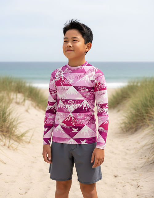 Electric Fuchsia Zenith Youth Rash Guard Youth Rash Guard — Dripper