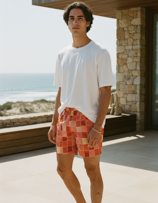 Men's Mosaic Tile Swim Trunks