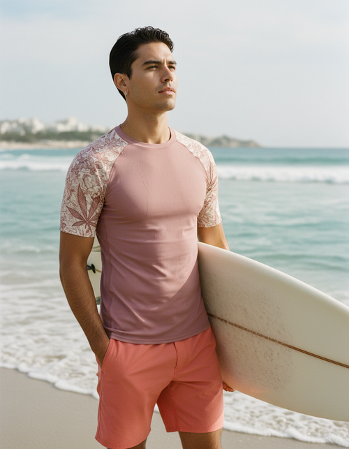 Dusty Rose Kumo Rash Guard Men's Rashguard — Dripper