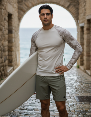 White Onyx Verdant Rash Guard Men's Rashguard — Dripper