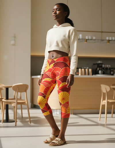 Fiery Red Hikari Capri Leggings capri leggings