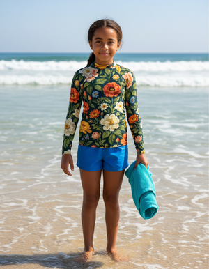 Tea Rose Elysium Youth Rash Guard Youth Rash Guard — Dripper