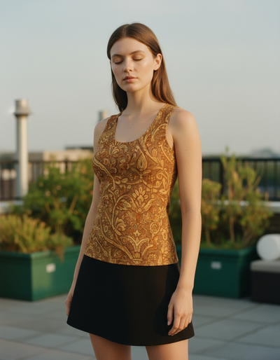 Women's Citrus Orange Kavya Tank Top tank top