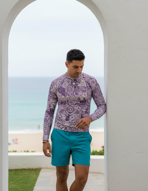 Burnished Lilac Riad Rash Guard Men's Rashguard — Dripper