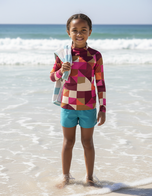 Electric Fuchsia Dwell Kids Rash Guard Kids Rash Guard — Dripper