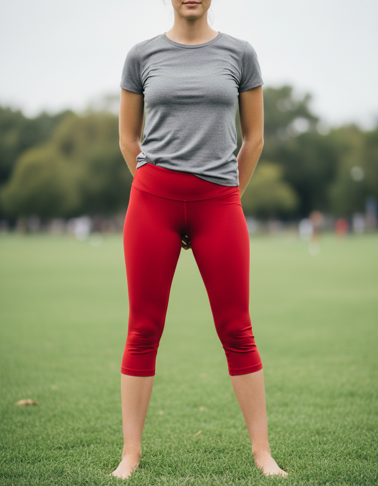 Bauhaus Red Leggings Capri Leggings — Dripper