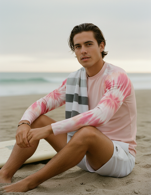 Men's Millennial Pink Nebula men's short-sleeve rashguards
