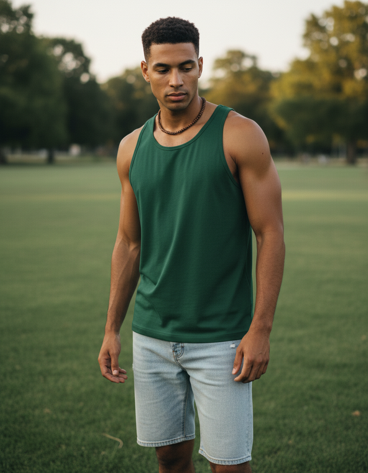 Bottle Green Tank Top Men's Tank Top — Dripper