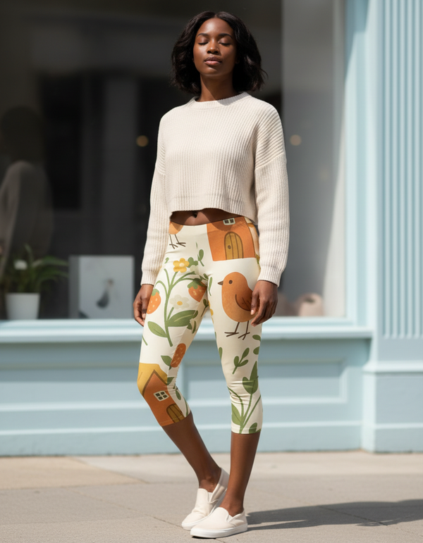 Thistle Leggings Capri Leggings — Dripper