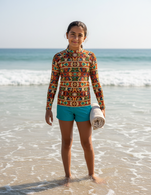Burnt Sienna Estilo Youth Rash Guard Youth Rash Guard — Dripper