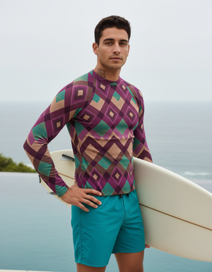 Rhodonite Horizon Rash Guard Men's Rashguard — Dripper