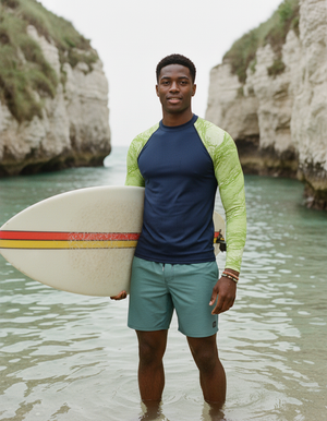 Men's Lime Eclipse men's short-sleeve rashguards