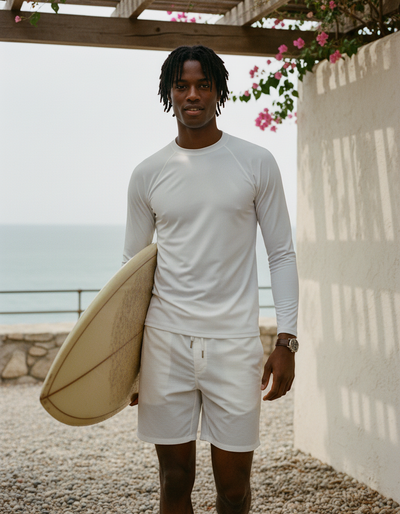 Men's White rash guard