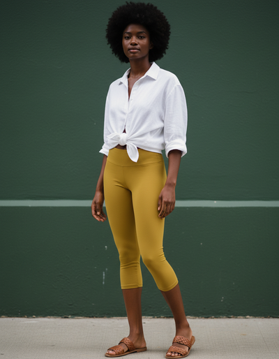 Mustard Capri Leggings capri leggings