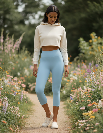 Baby Blue Capri Yoga Leggings capri yoga leggings