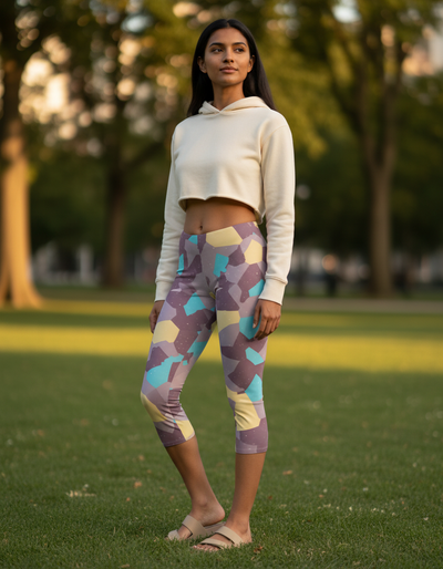 Burnished Lilac Aura Capri Leggings capri leggings