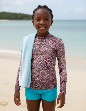 Rhodonite Zellige Kids Rash Guard Kids Rash Guard — Dripper