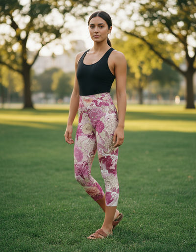 Amaranth Sakura Capri Yoga Leggings capri yoga leggings