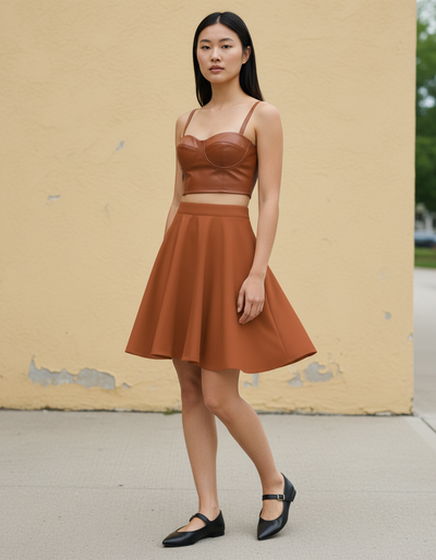 Burnt Sienna Skater Skirt skater skirt