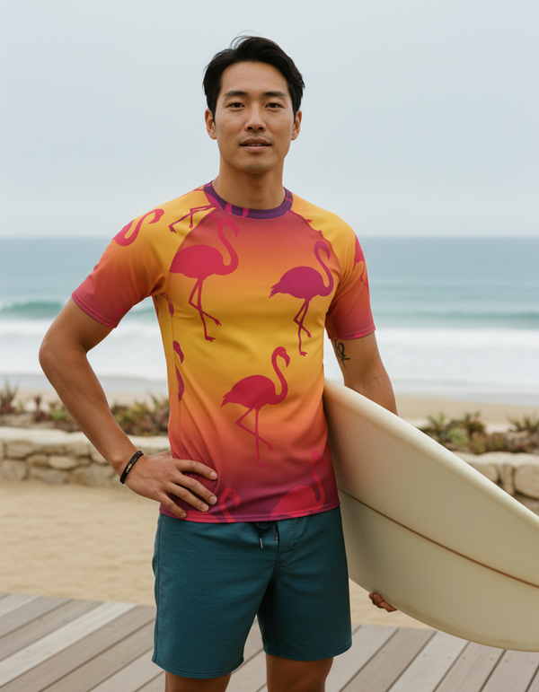 Men's Flamingo Rash Guard