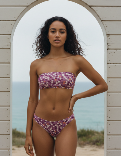 Burnished Lilac Asahi bandeau bikini