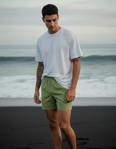 Moss Green Men's Swim Trunks swim trunks
