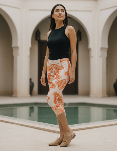 Citrus Orange Palette Capri Leggings capri leggings