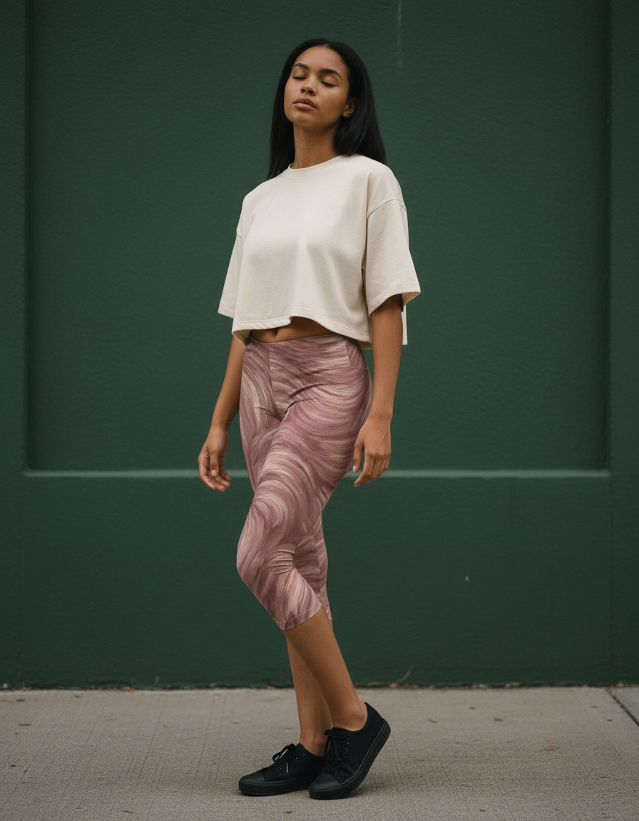 Dusty Rose Lumina capri leggings