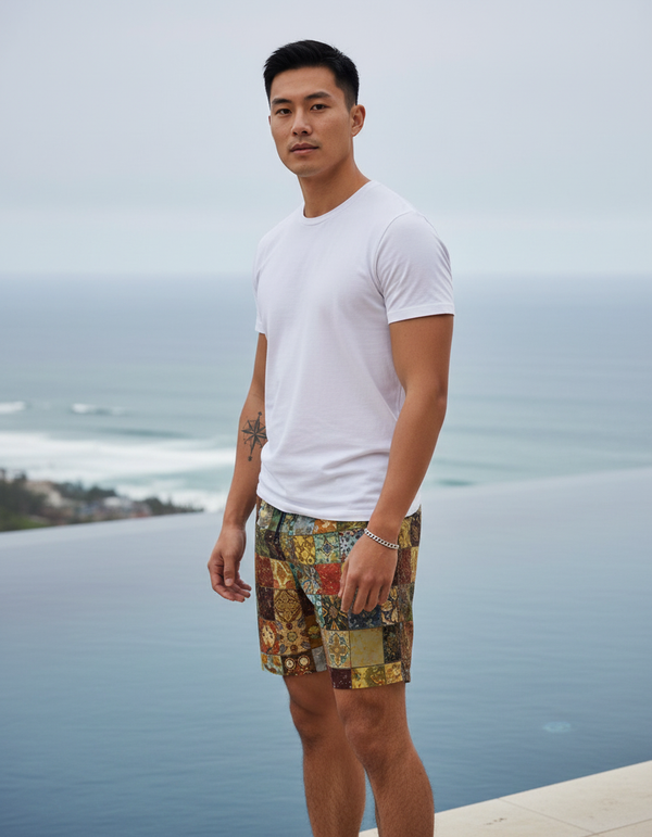 Men's Mosaic Tile Swim Trunks