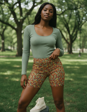 Women's Complex Color Patterns Short Shorts