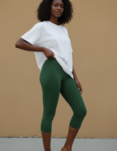 Forest Green Capri Leggings capri leggings