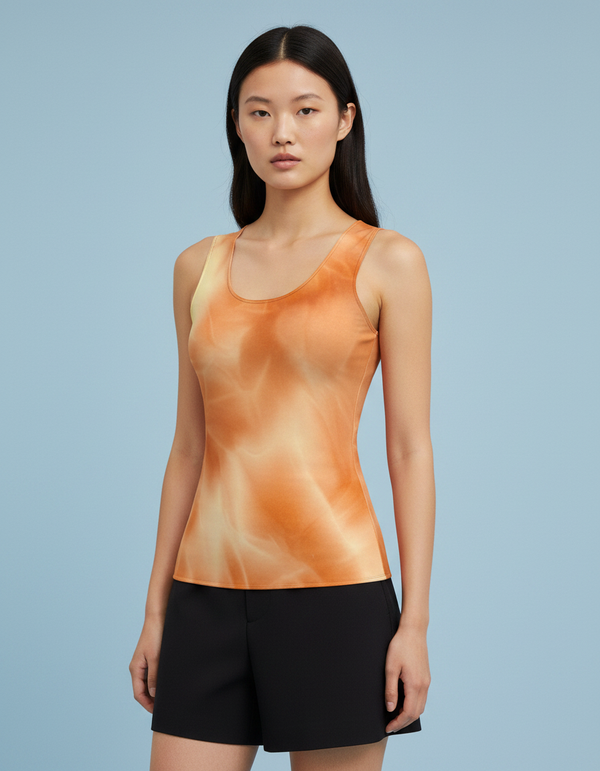 Tank Top in Citrus Orange Frost