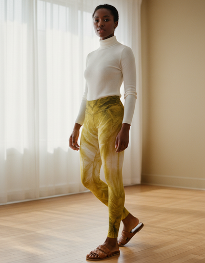 Lemon Yellow Ebb Leggings leggings