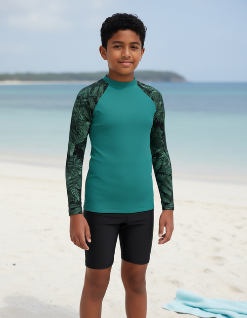 Alexandrite Verdant Youth Rash Guard Youth Rash Guard — Dripper