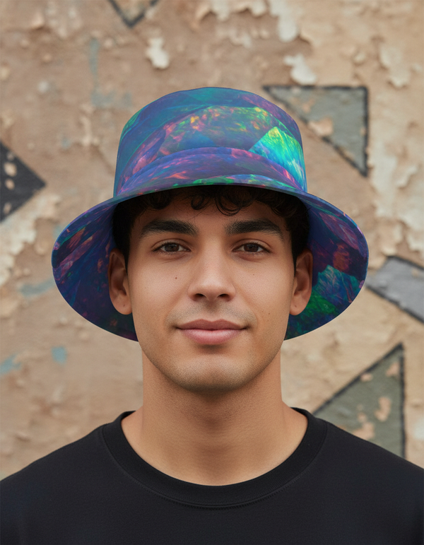 Iridescent Aura Prism Bucket Hat