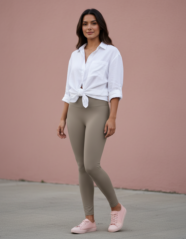 Cool Taupe Leggings Women's Leggings — Dripper