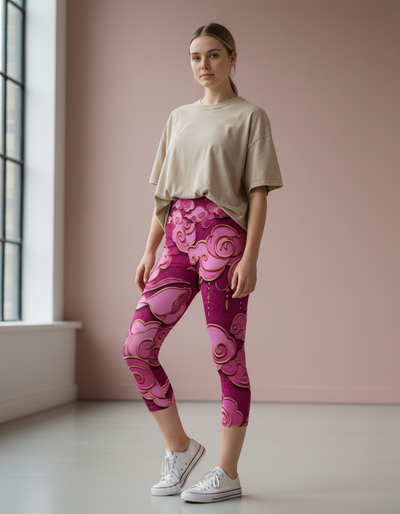 Electric Fuchsia Zephyr Capri Yoga Leggings capri yoga leggings
