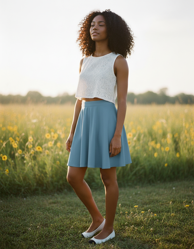 Wedgwood Blue Skater Skirt skater skirt