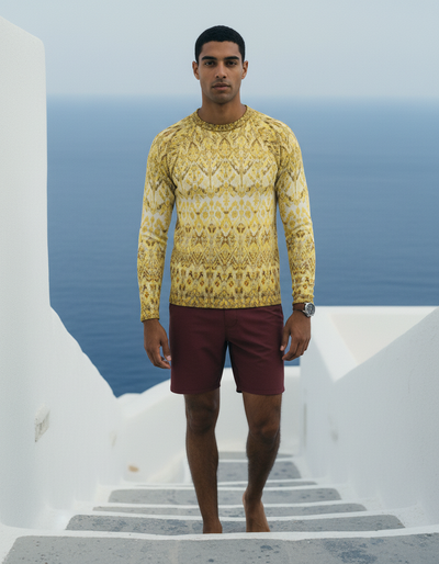Men's Lemon Yellow Siam rash guard