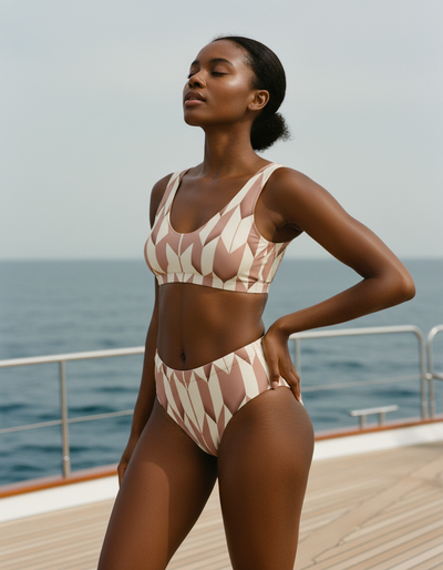 Dusty Rose Sakura high-waisted bikini