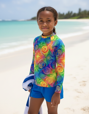 Lime Prism Kids Rash Guard Kids Rash Guard — Dripper