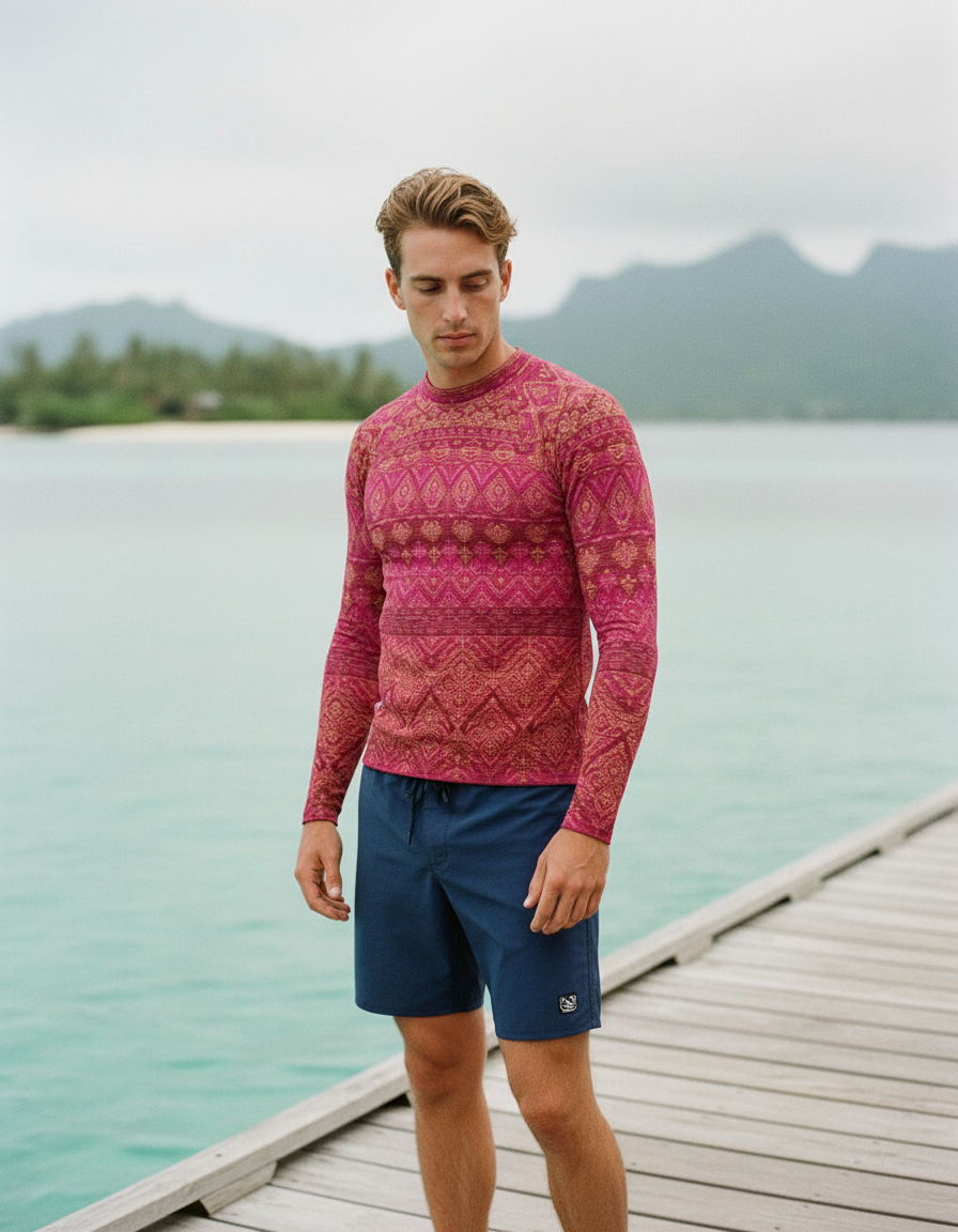 Men's Hot Pink Serenade men's rashguards