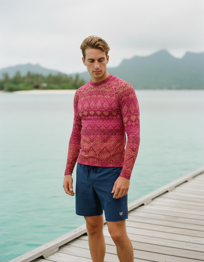 Men's Hot Pink Serenade rash guard