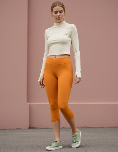 Orange Capri Leggings capri leggings